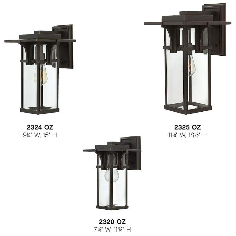 Image 6 Manhattan Bronze 18 1/2" High Clear Glass Outdoor Wall Light more views