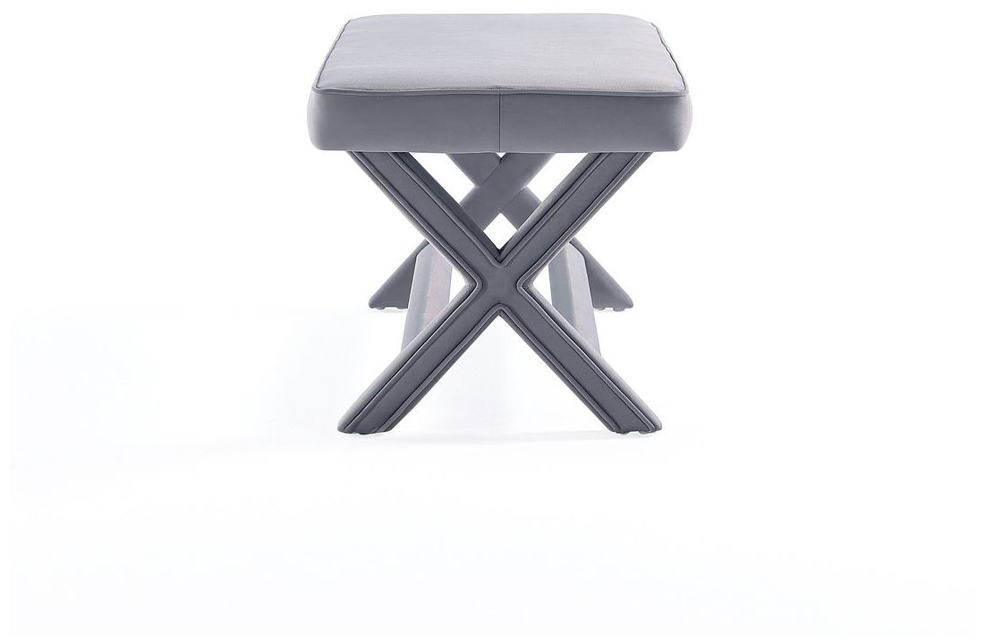 Manhattan Comfort Abigail Velvet Upholstered Bench in Grey