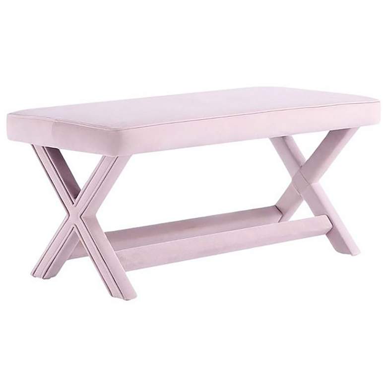 Image 1 Manhattan Comfort Abigail Velvet Upholstered Bench in Pink