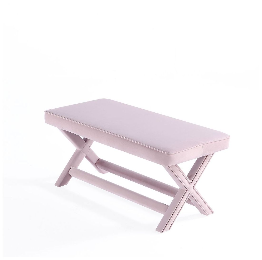 Image 6 Manhattan Comfort Abigail Velvet Upholstered Bench in Pink more views