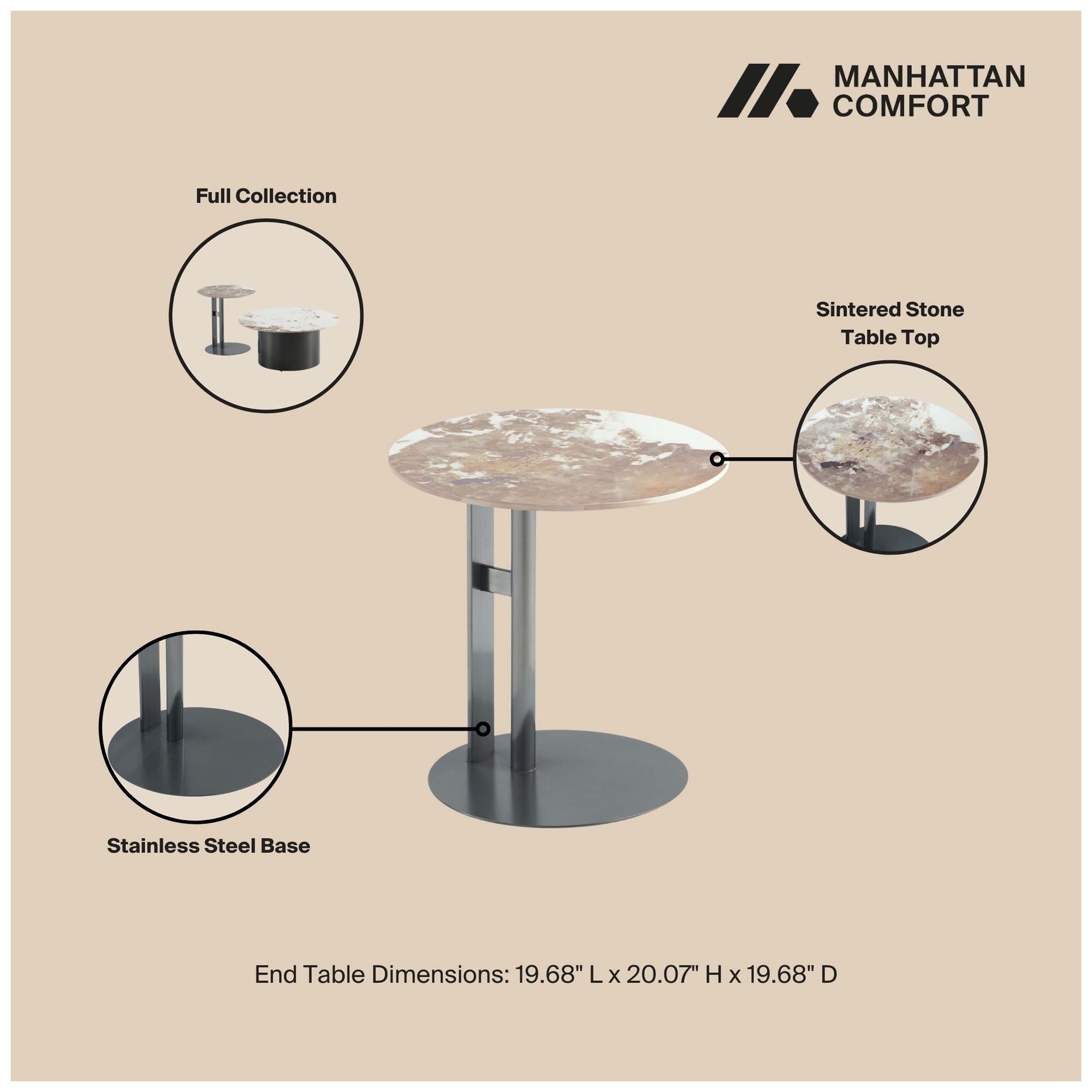 Image 4 Manhattan Comfort Alondra Modern End Table in Black more views