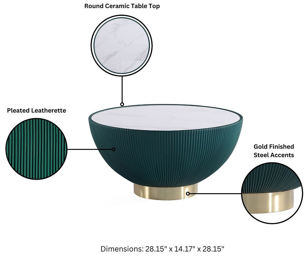 Image 4 Manhattan Comfort Anderson 28 1/4" Wide Modern Green Coffee Table more views