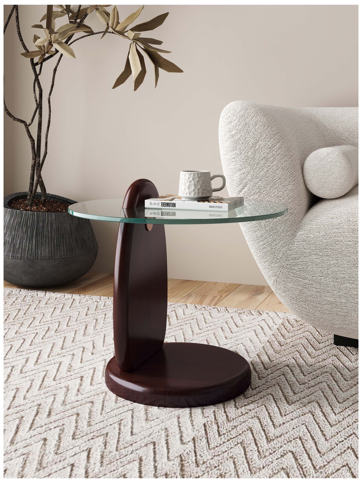 Image 2 Manhattan Comfort Artesia Modern End Table in Dark Walnut more views