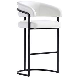 Image1 of Manhattan Comfort Augusta Modern Leatherette Upholstered Barstool in White