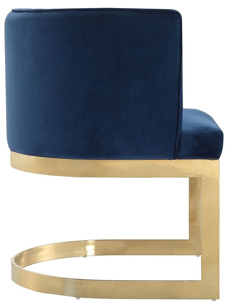 Image 5 Manhattan Comfort Aura 24 1/2" Brass Royal Blue Velvet Dining Chair more views