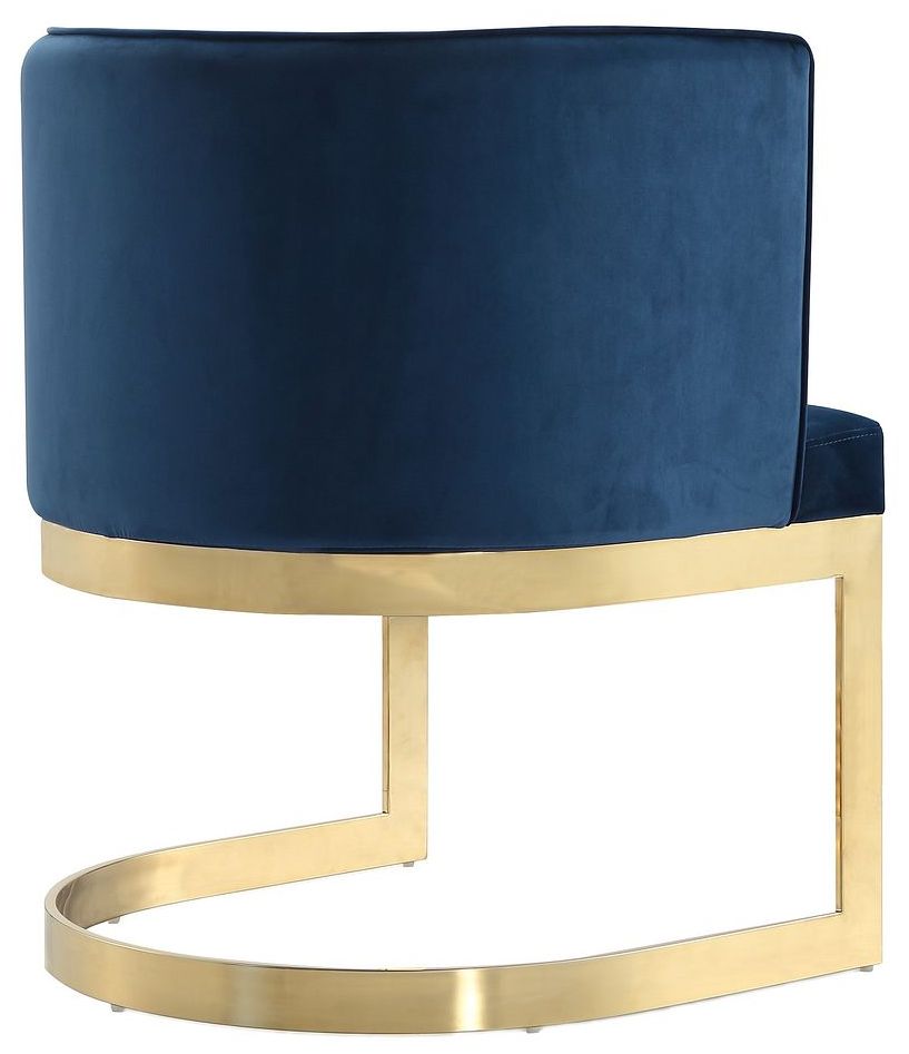 Image 6 Manhattan Comfort Aura 24 1/2" Brass Royal Blue Velvet Dining Chair more views