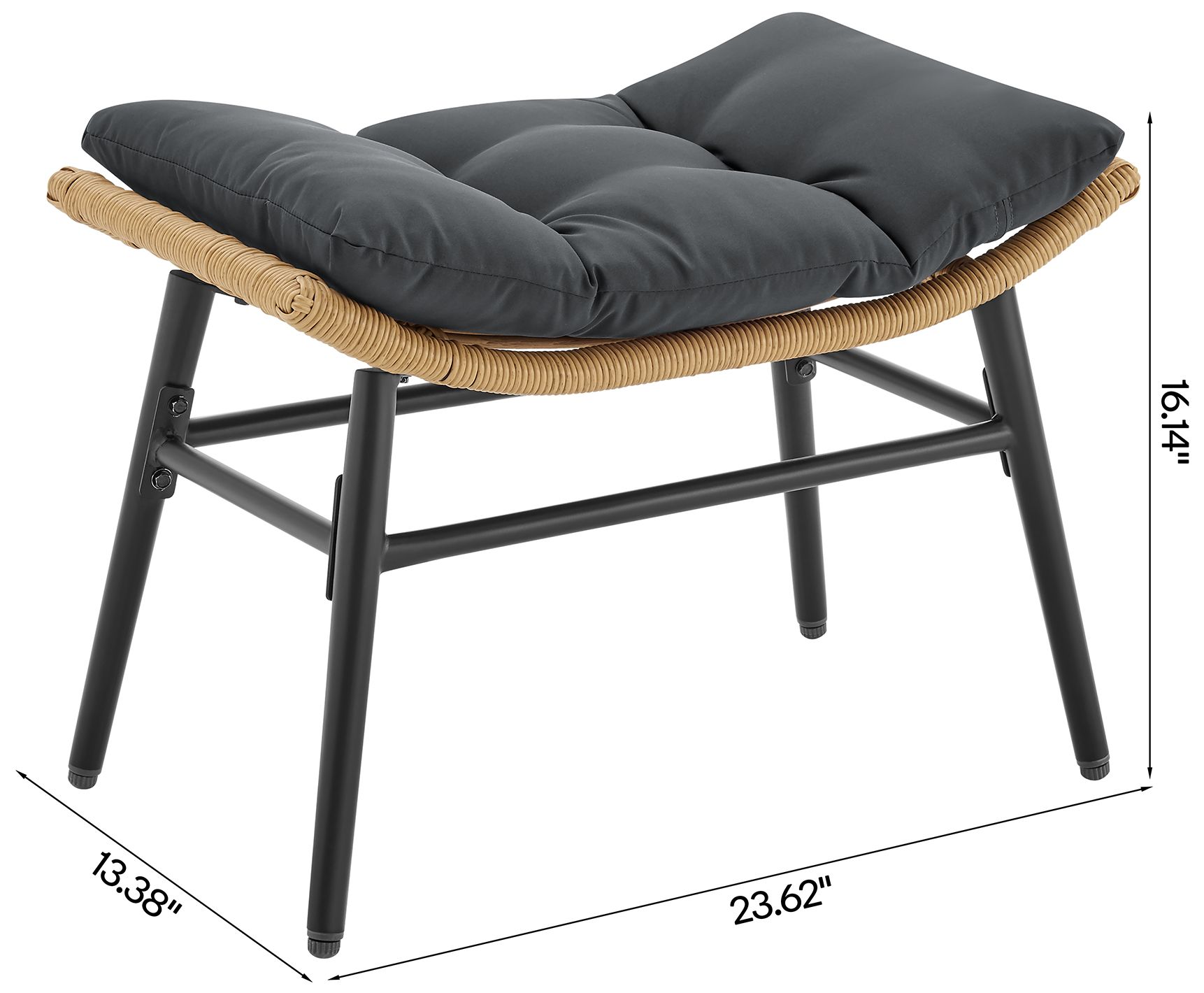 Image 5 Manhattan Comfort Benson Modern 3-Piece Patio Rocking Chair Set in Grey more views