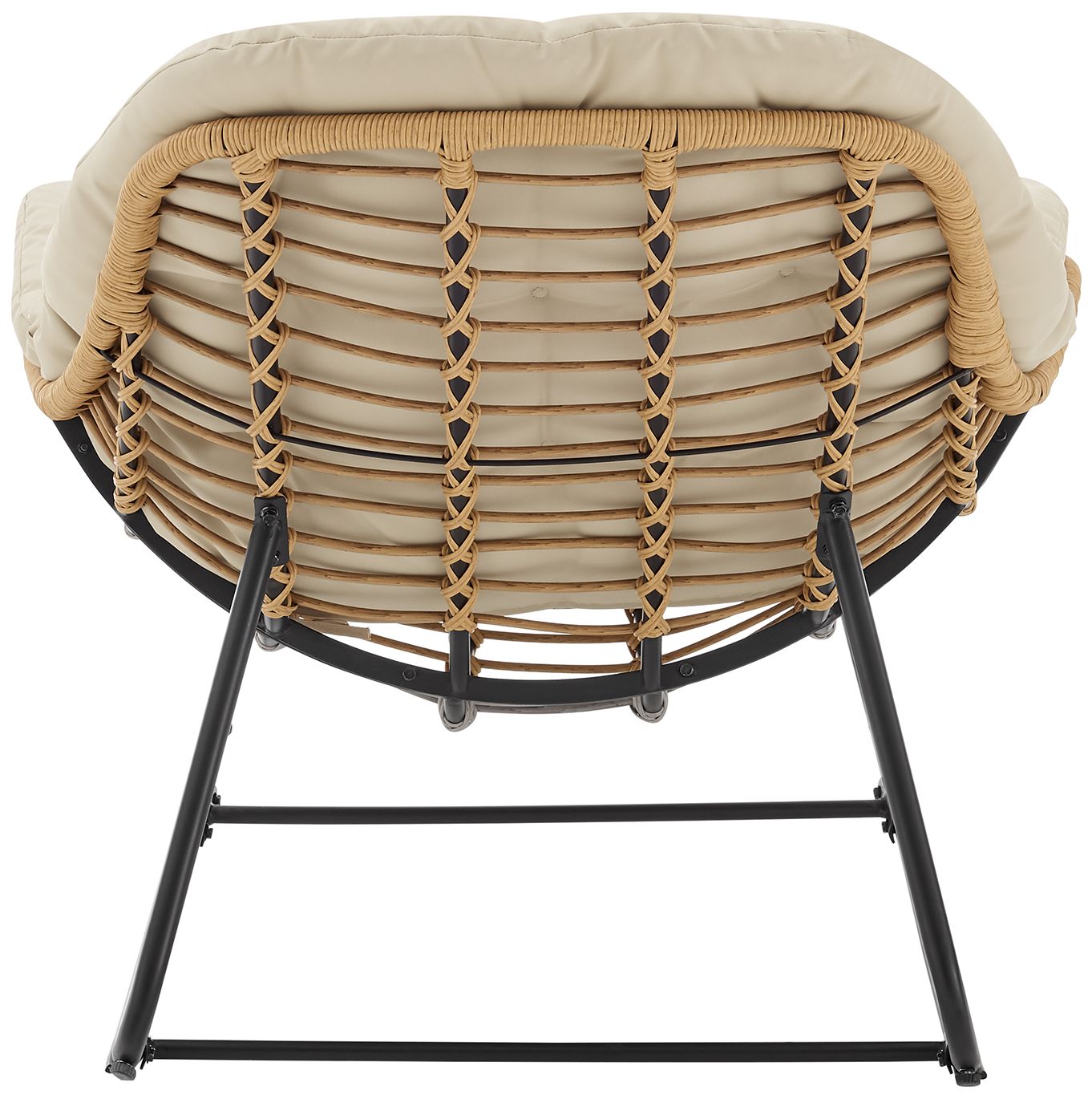 Manhattan Comfort Benson Modern 6-Piece Patio Rocking Chair Set in Cream