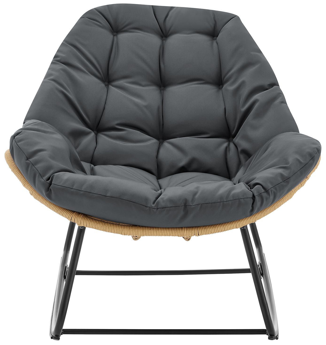 Manhattan Comfort Benson Modern 6-Piece Patio Rocking Chair Set in Grey