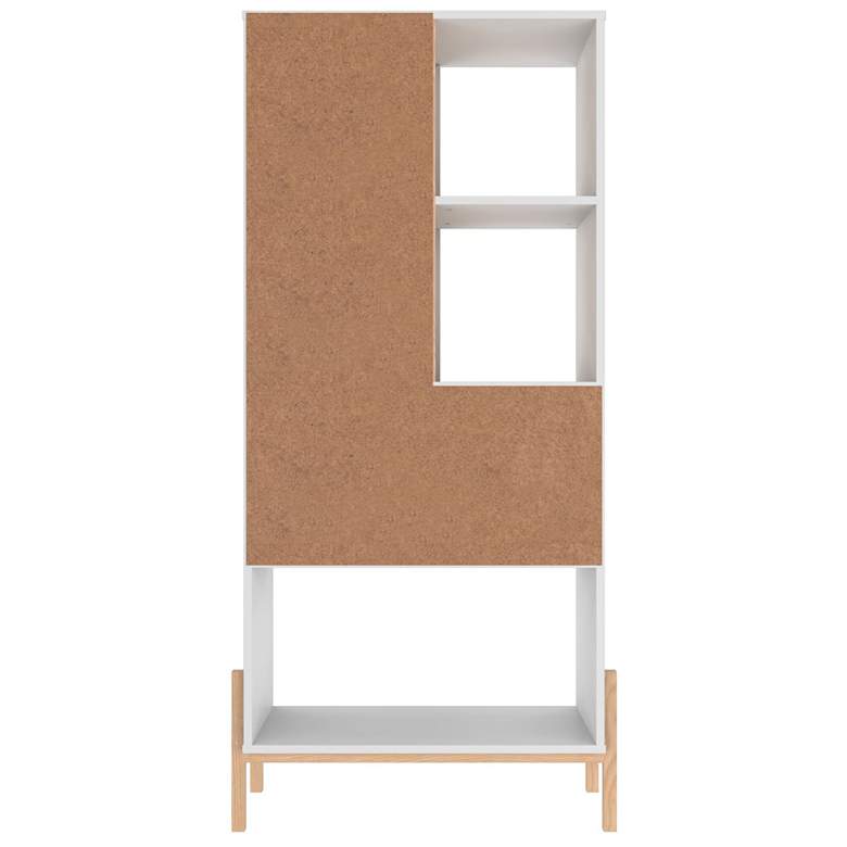 Image 7 Manhattan Comfort Bowery 60 1/2 inch High 5-Shelf White and Oak Bookcase more views