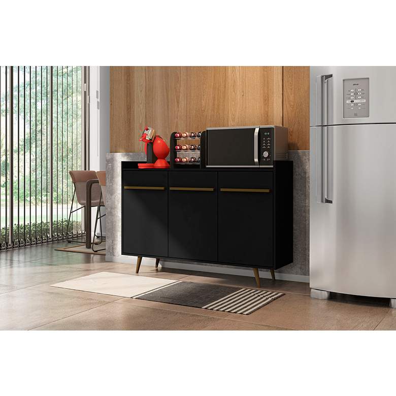 Image 1 Manhattan Comfort Bradley 53 1/2" Black Modern Buffet Table