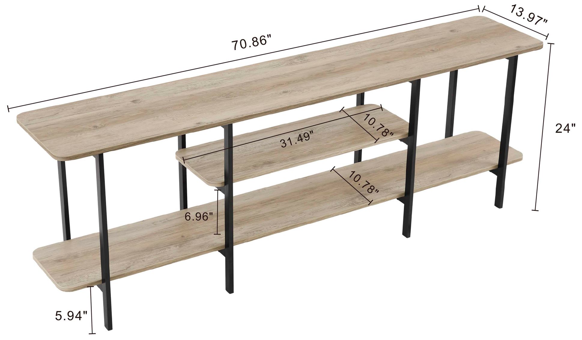 Image 3 Manhattan Comfort Celine 71" Gray Modern Sideboard Console Table more views