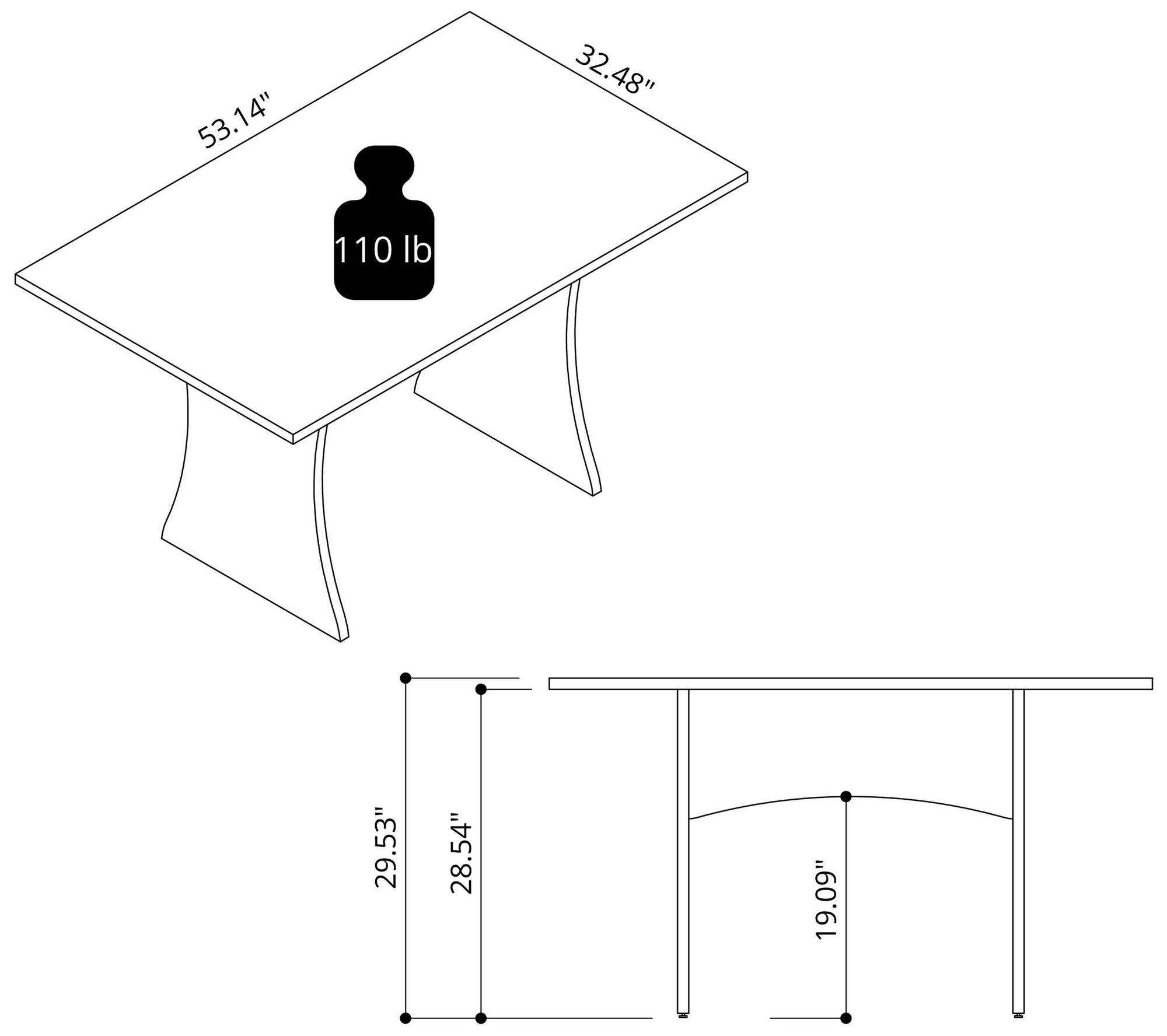 Image 3 Manhattan Comfort Coney 53.14" Mid-Century Modern Dining Table in Grey more views
