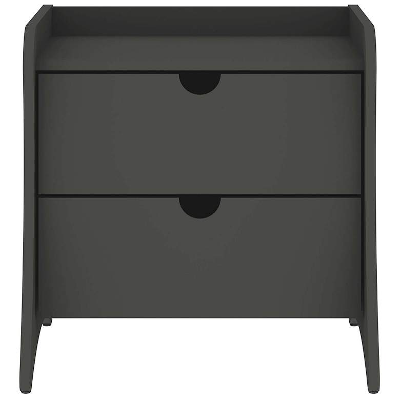 Image 1 Manhattan Comfort Coney Mid-Century Modern 2-Drawer Nightstand in Grey