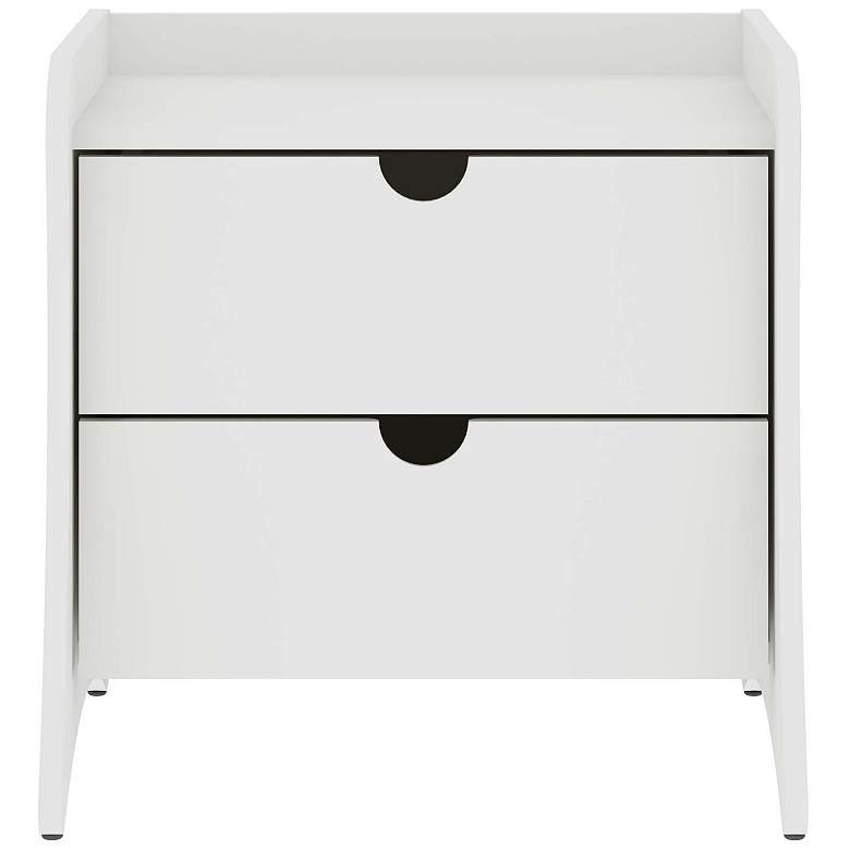 Image 1 Manhattan Comfort Coney Mid-Century Modern 2-Drawer Nightstand in White