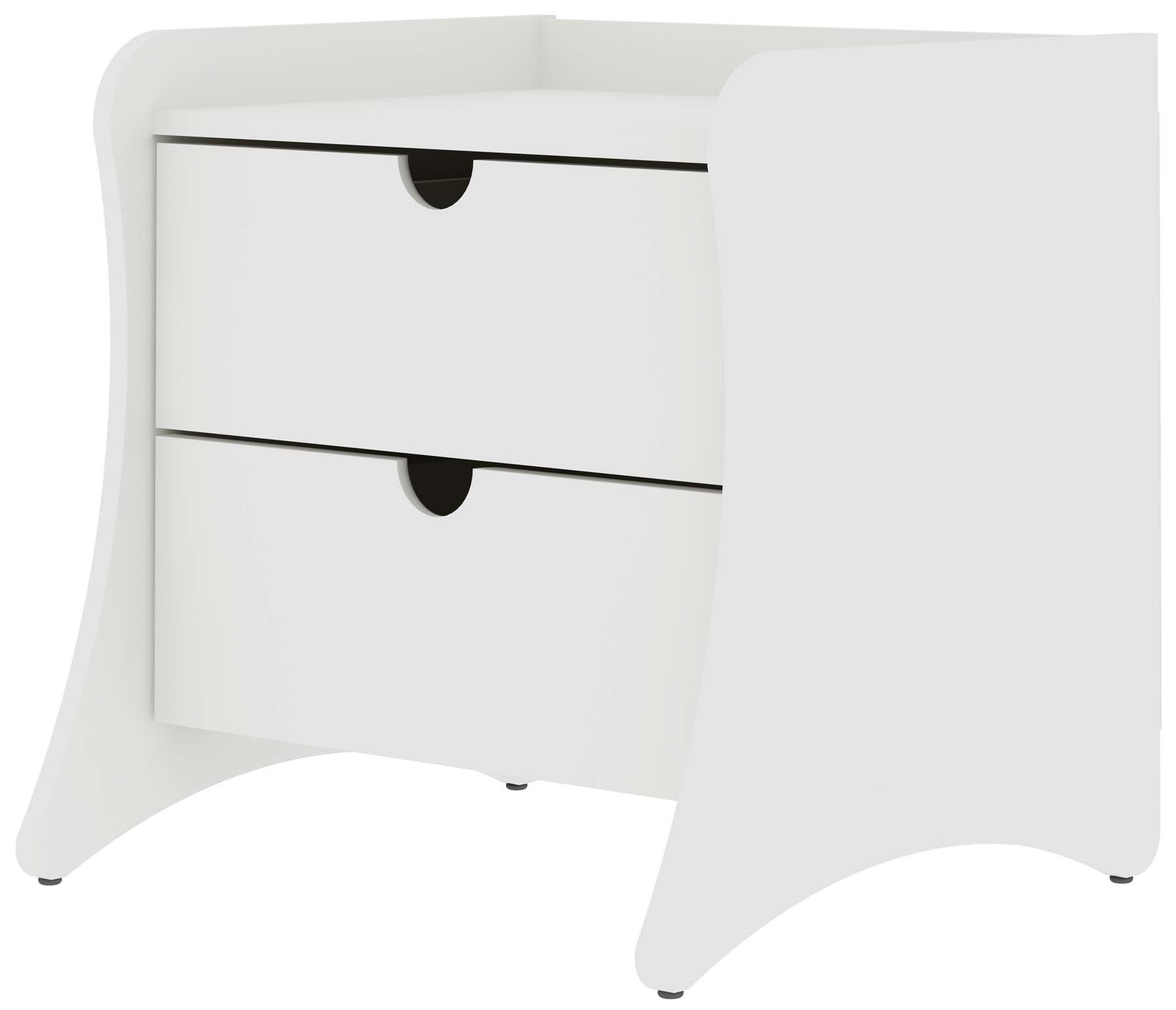 Image 5 Manhattan Comfort Coney Mid-Century Modern 2-Drawer Nightstand in White more views
