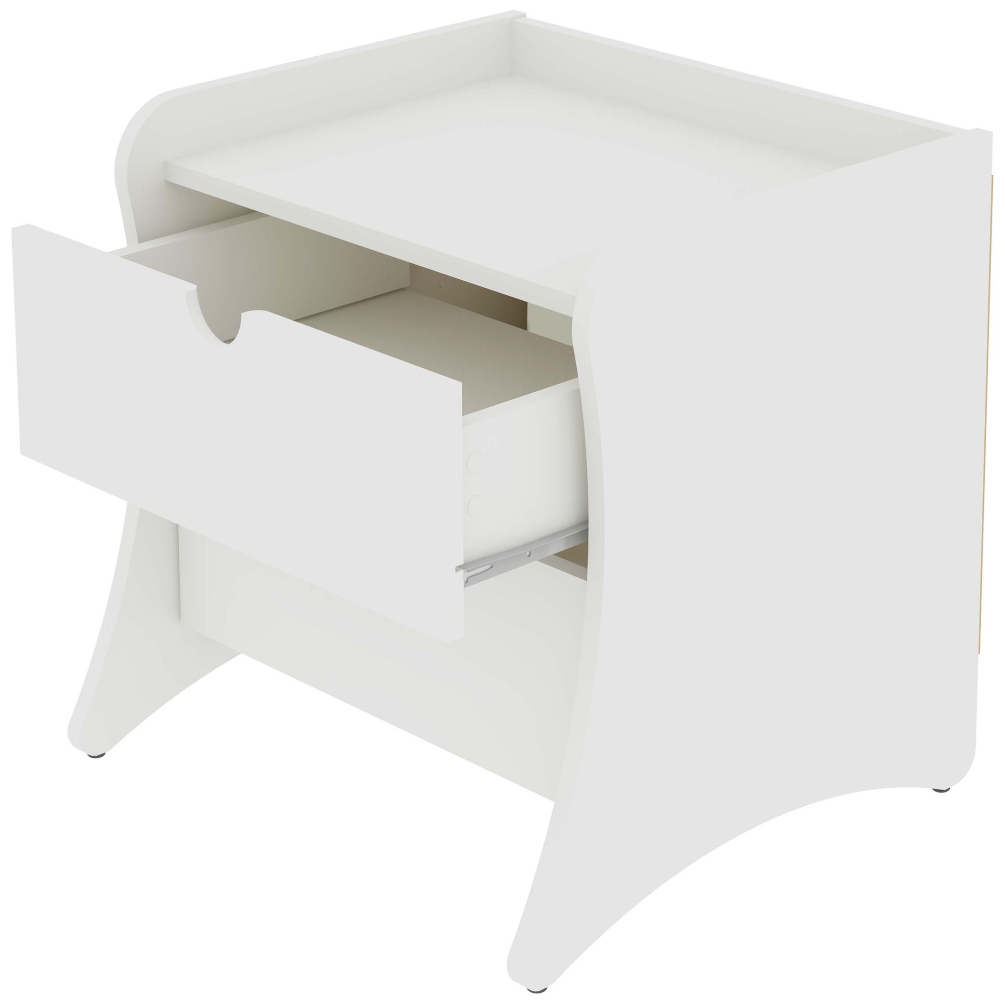 Image 6 Manhattan Comfort Coney Mid-Century Modern 2-Drawer Nightstand in White more views