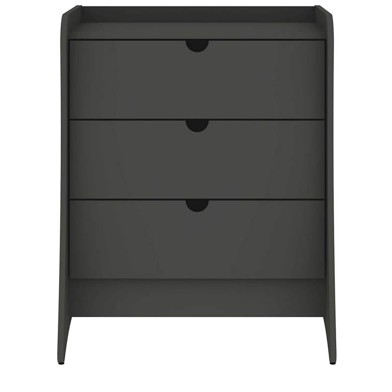 Image 1 Manhattan Comfort Coney Mid-Century Modern 3-Drawer Dresser in Grey