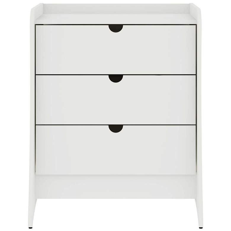 Image 1 Manhattan Comfort Coney Mid-Century Modern 3-Drawer Dresser in White