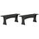 Manhattan Comfort Coney Mid-Century Modern Dining Bench in Grey (Set of 2)