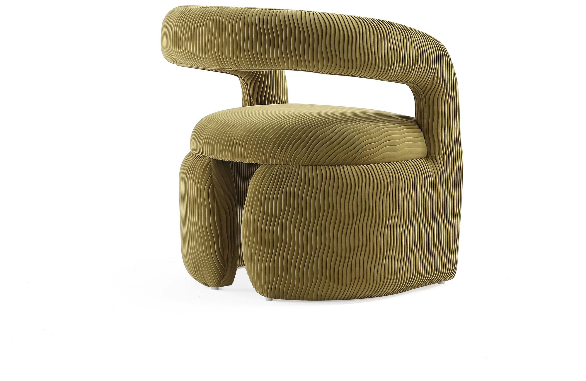 Manhattan Comfort Corvette 27 1/4" Velvet Olive Green Dining Chair