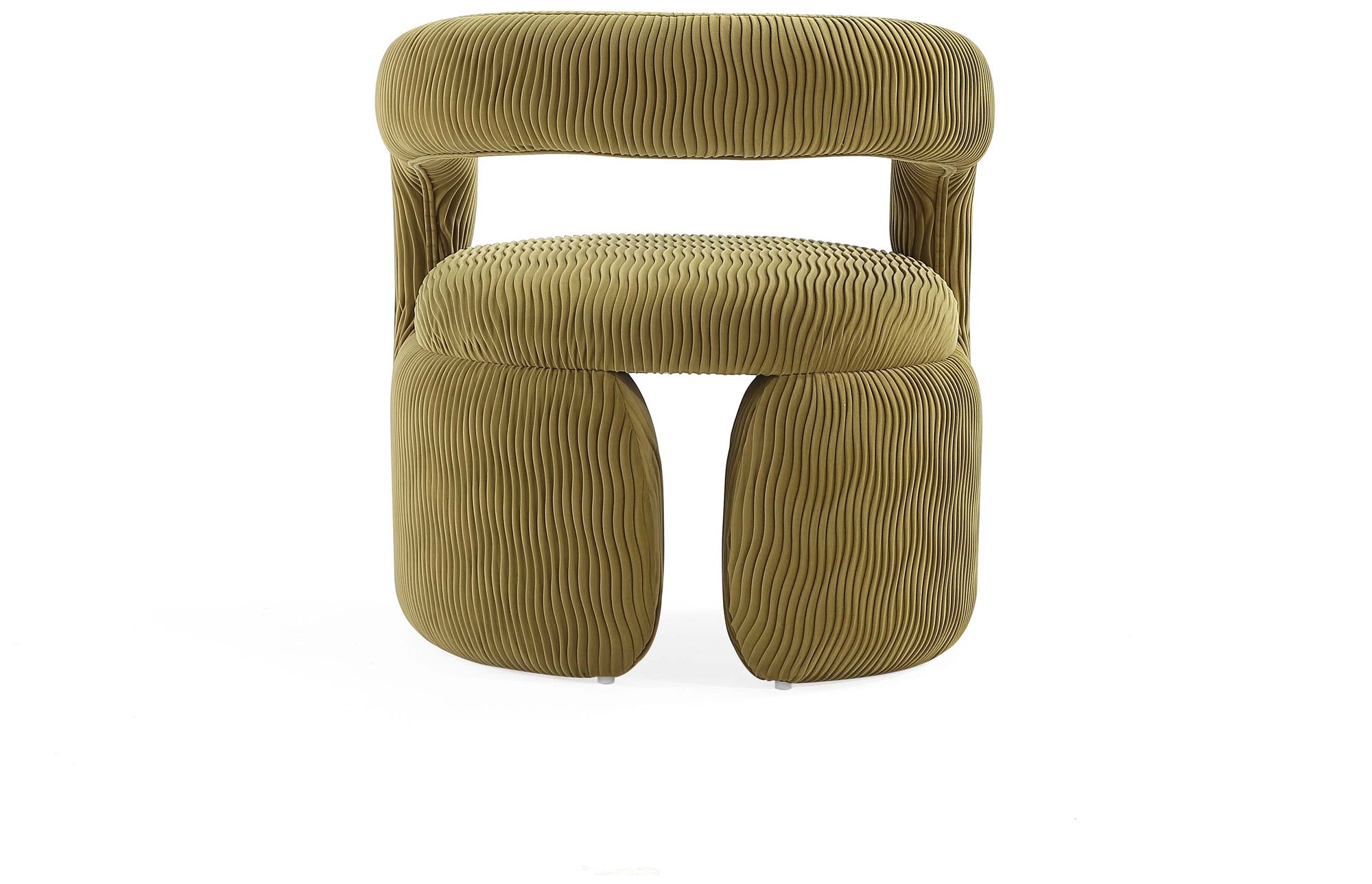Manhattan Comfort Corvette 27 1/4" Velvet Olive Green Dining Chair