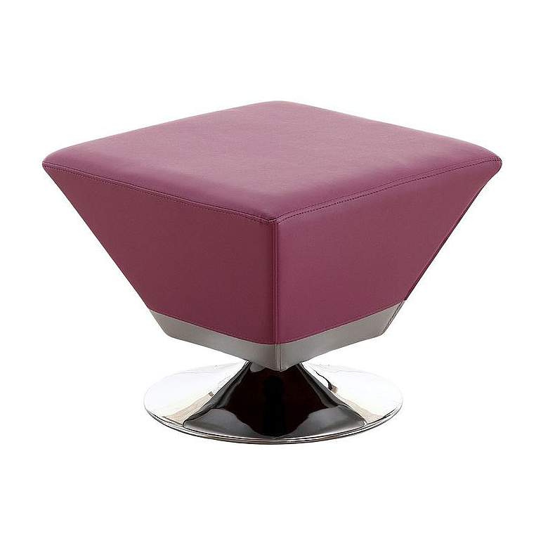 Image 1 Manhattan Comfort Diamond Purple and Polished Chrome Swivel Ottoman