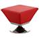 Manhattan Comfort Diamond Red and Polished Chrome Swivel Ottoman