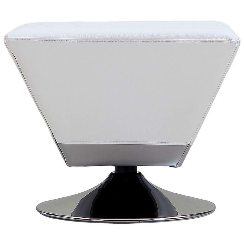 Image 1 Manhattan Comfort Diamond White and Polished Chrome Swivel Ottoman