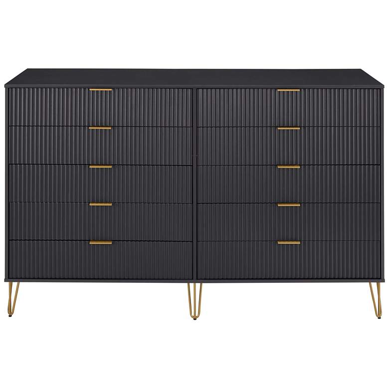 Image 1 Manhattan Comfort DUMBO Modern 10-Drawer Double Tall Dresser in Black