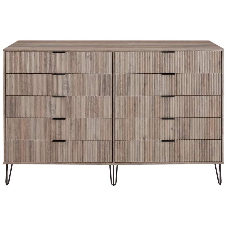 Image 1 Manhattan Comfort DUMBO Modern 10-Drawer Double Tall Dresser in Grey