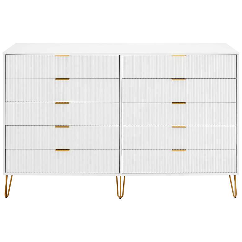 Image 1 Manhattan Comfort DUMBO Modern 10-Drawer Double Tall Dresser in White