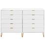 Manhattan Comfort DUMBO Modern 10-Drawer Double Tall Dresser in White