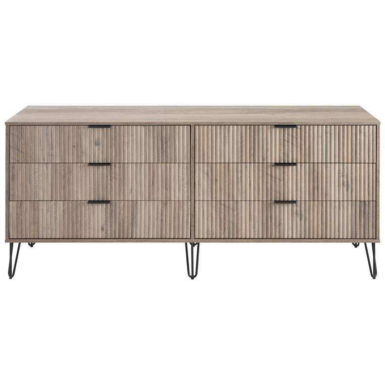 Image 1 Manhattan Comfort DUMBO Modern 6-Drawer Double Low Dresser in Grey