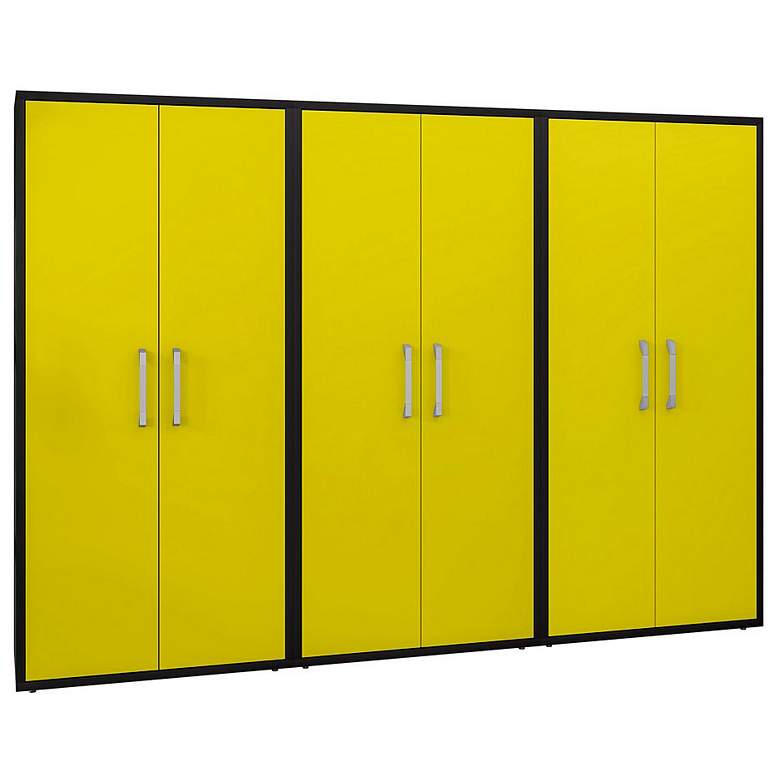 Image 1 Manhattan Comfort Eiffel 106 1/4" Wide 3-Piece Storage Cabinets Set