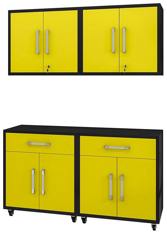 Image 2 Manhattan Comfort Eiffel 56 3/4" Wide 4-Piece Garage Storage Set more views