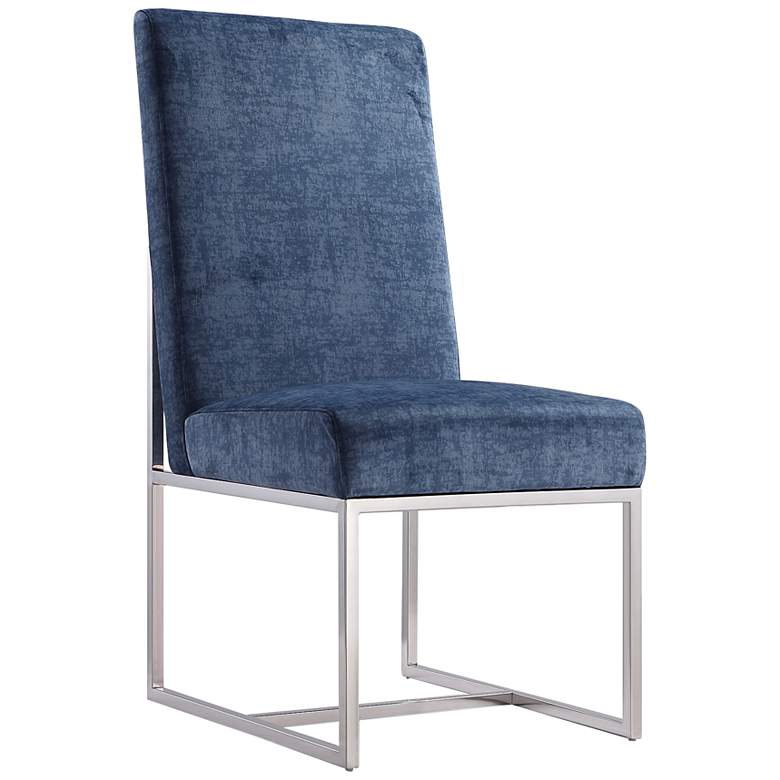 Image 1 Manhattan Comfort Element 19 3/4" Wide Blue Velvet Fabric Dining Chair