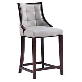 Image1 of Manhattan Comfort Fifth Avenue Faux Leather Counter Stool in Light Grey