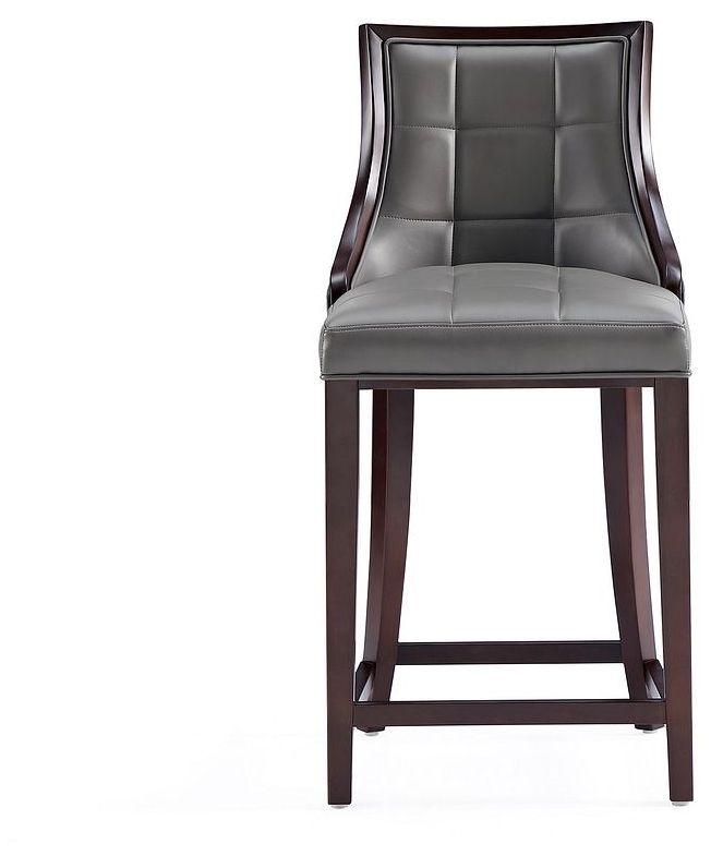 Image 4 Manhattan Comfort Fifth Avenue Faux Leather Counter Stool in Pebble Grey more views