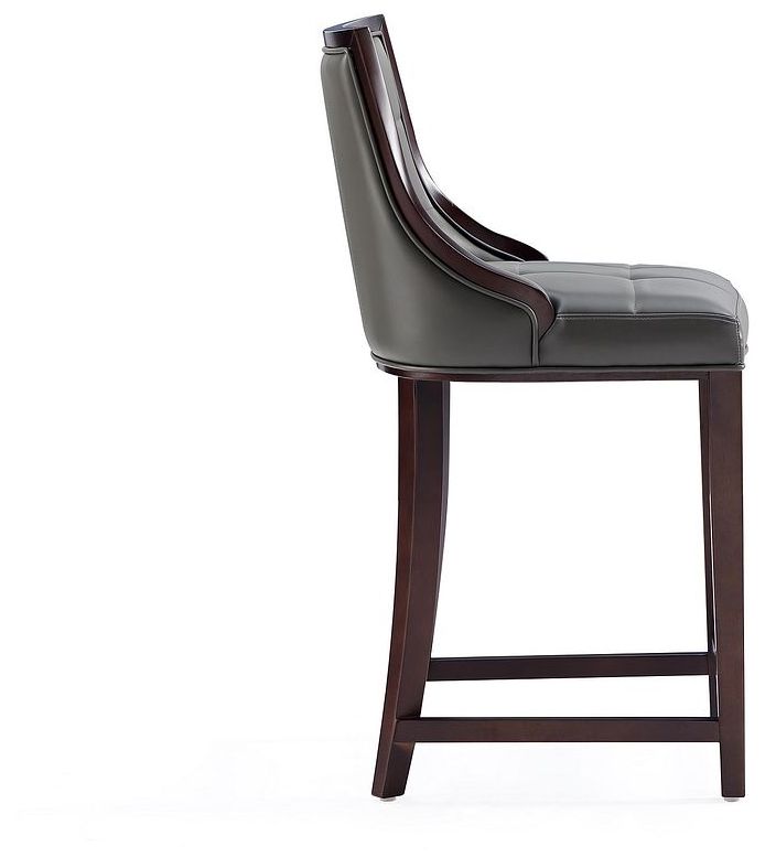 Image 5 Manhattan Comfort Fifth Avenue Faux Leather Counter Stool in Pebble Grey more views