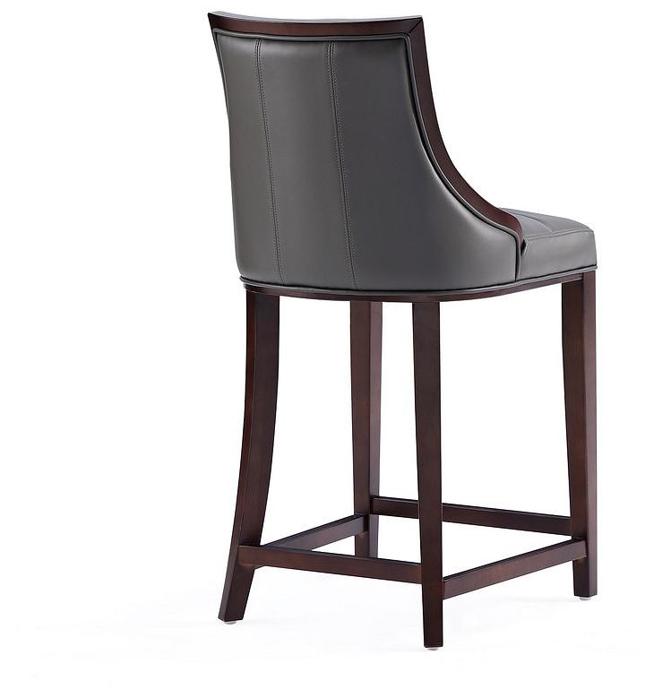 Image 6 Manhattan Comfort Fifth Avenue Faux Leather Counter Stool in Pebble Grey more views