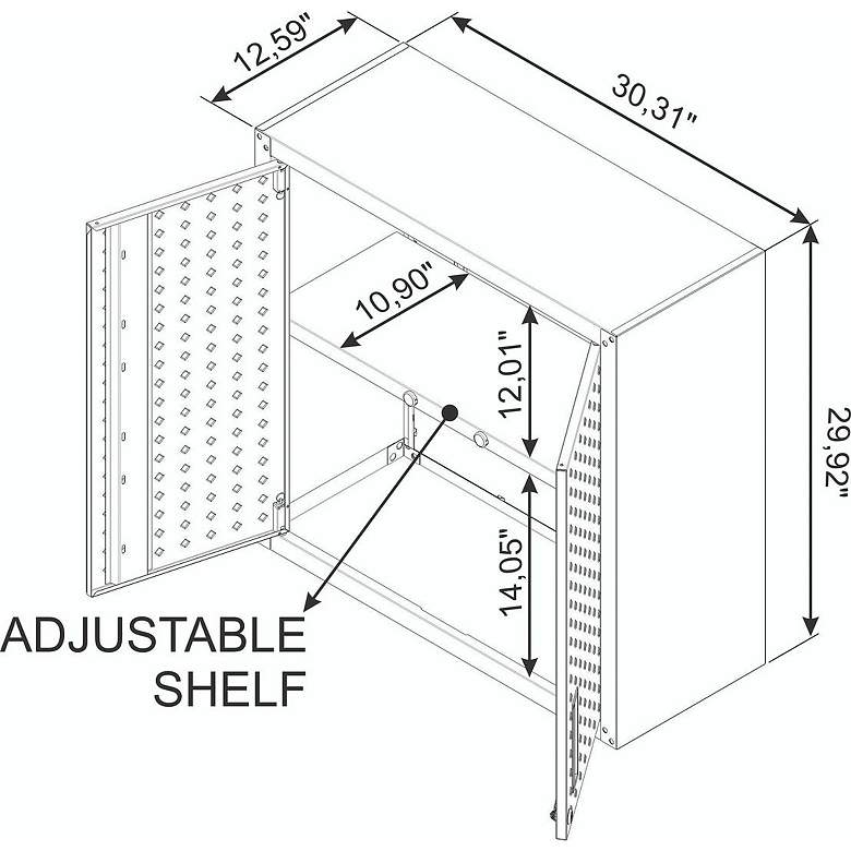 Image 5 Manhattan Comfort Fortress 30" White Steel Garage Wall Cabinet more views