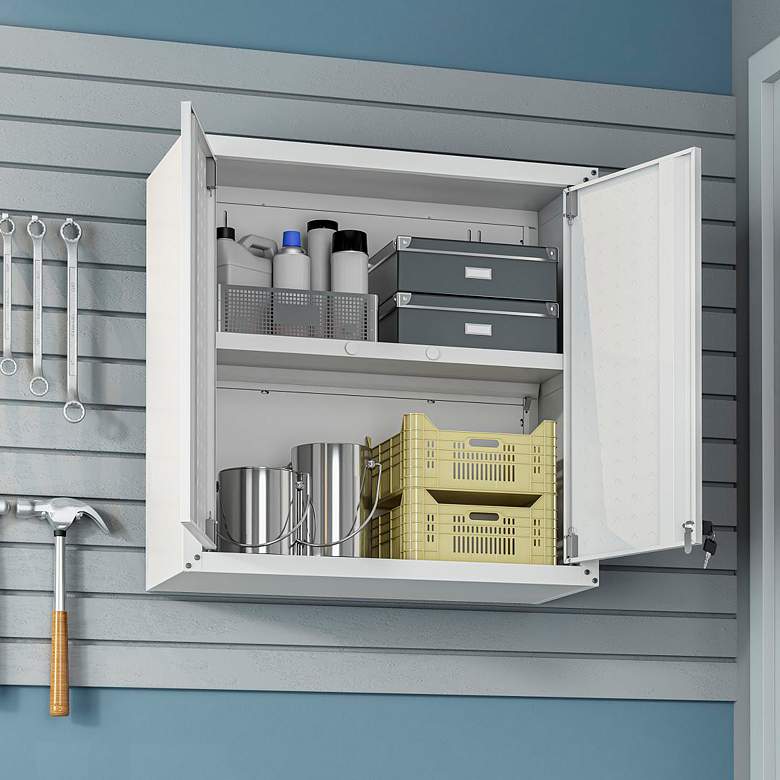 Image 6 Manhattan Comfort Fortress 30" White Steel Garage Wall Cabinet more views