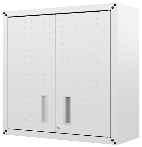 Manhattan Comfort Fortress 30" White Steel Garage Wall Cabinet