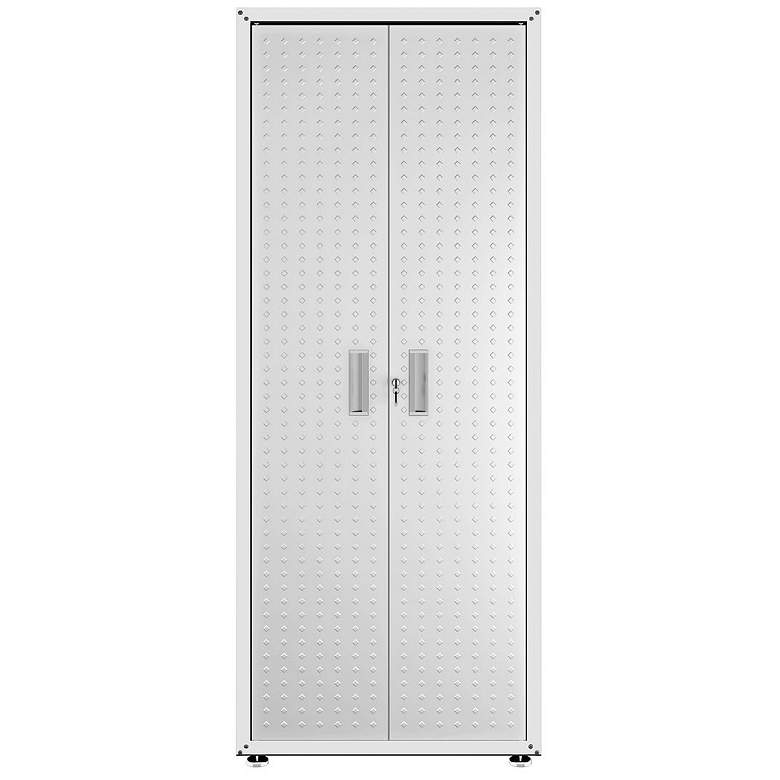 Image 2 Manhattan Comfort Fortress 74 3/4" High White Steel Wall Cabinet