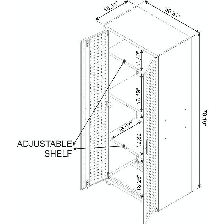 Image 5 Manhattan Comfort Fortress 74 3/4" High White Steel Wall Cabinet more views
