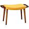 Manhattan Comfort Geta 25 1/4" Wide Yellow Linen Weave Fabric Ottoman