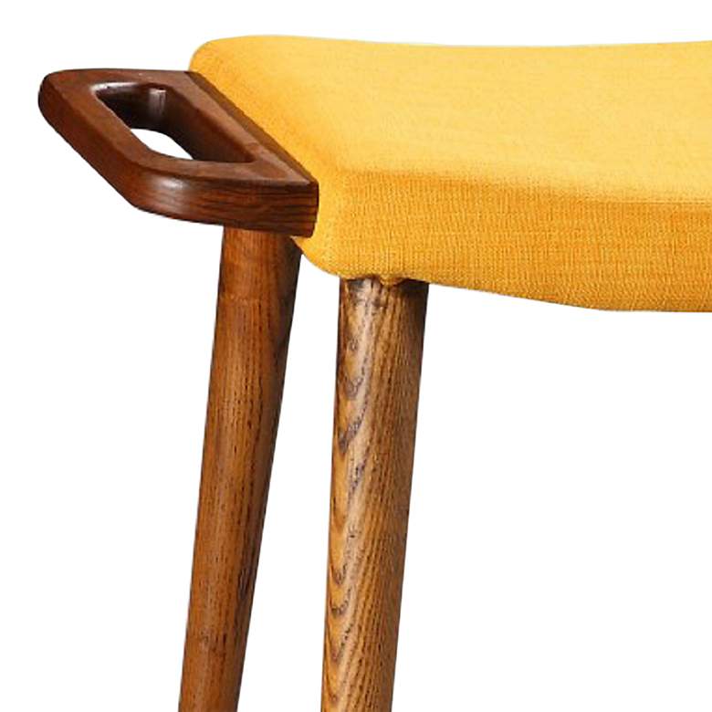 Image 2 Manhattan Comfort Geta 25 1/4" Wide Yellow Linen Weave Fabric Ottoman more views
