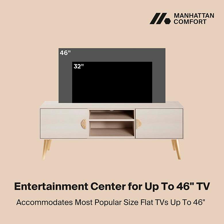 Image 5 Manhattan Comfort Haley 55.10" Mid-Century Modern TV Stand in White more views