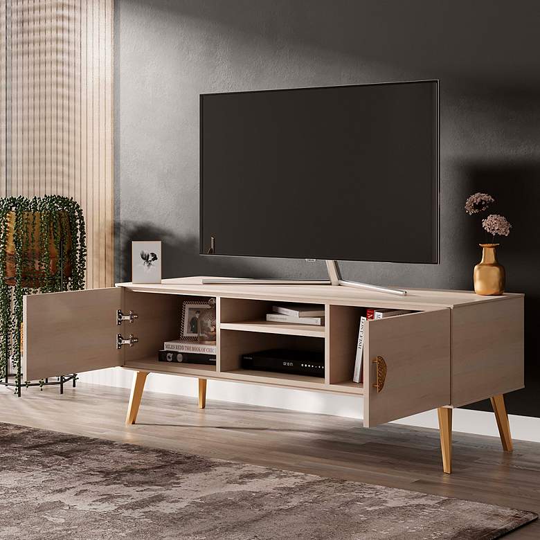 Image 6 Manhattan Comfort Haley 55.10" Mid-Century Modern TV Stand in White more views